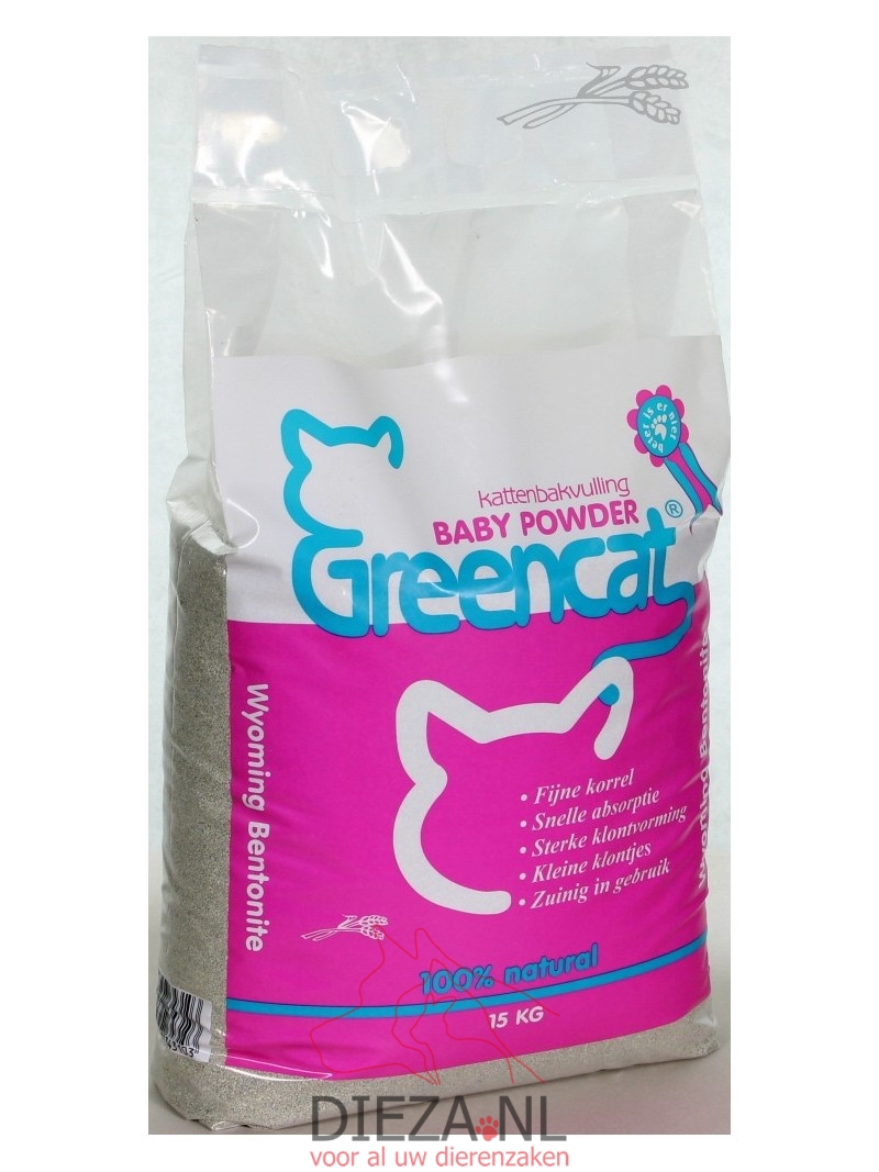 Greencat baby powder kattenbakgrit 15kg
