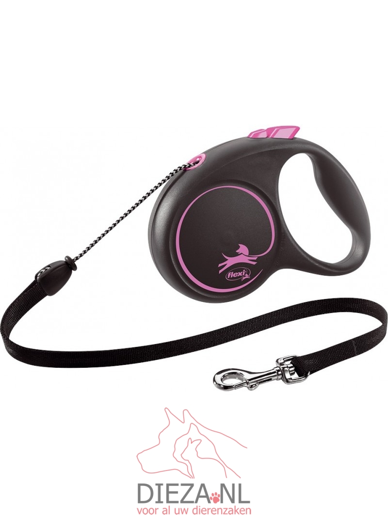Flexi rollijn black design cord roze