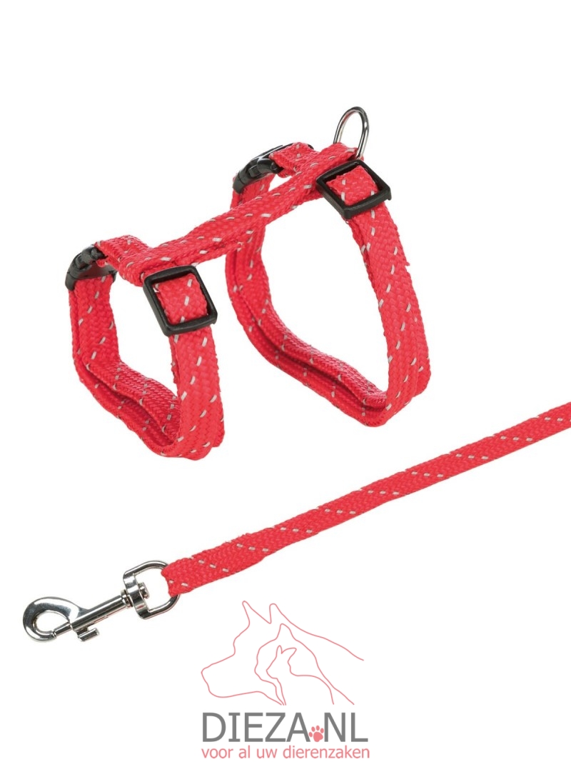 Trixie kattentuig met riem nylon reflecterend