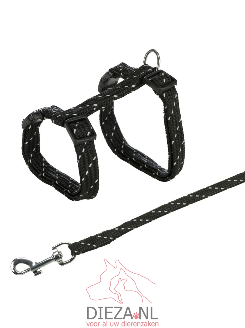 Trixie kattentuig met riem nylon reflecterend