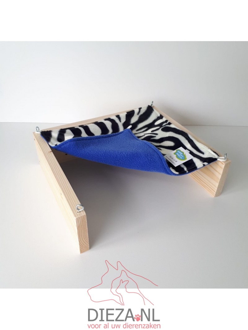 Slaaplekkerzacht hangmat 27x29cm zebra blauw
