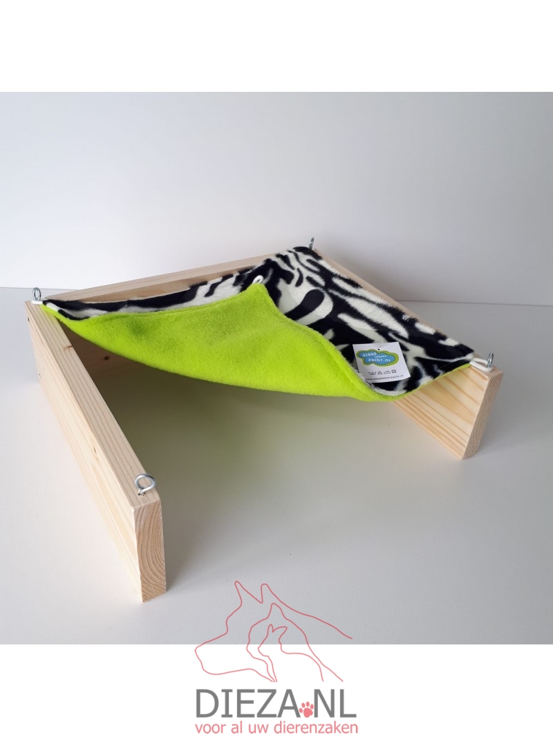Slaaplekkerzacht hangmat 27x29cm zebra lime