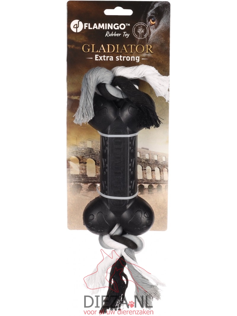 Flamingo rubber gladiator dumbell zwart 18cm