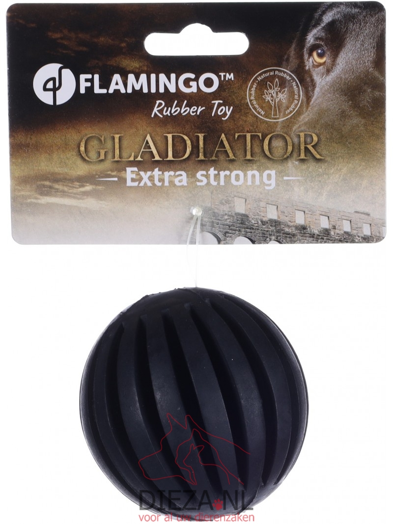 Flamingo rubber gladiator bal zwart 7,5cm