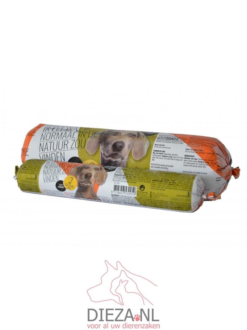 Carnivoer kip-mix hond