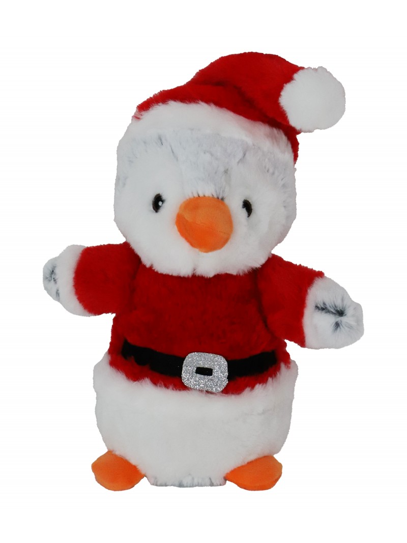 Boon pinguin pluche met kerstpak 32cm