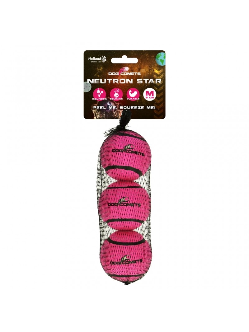 Dog comets tennisbal met piep 3 pack m roze