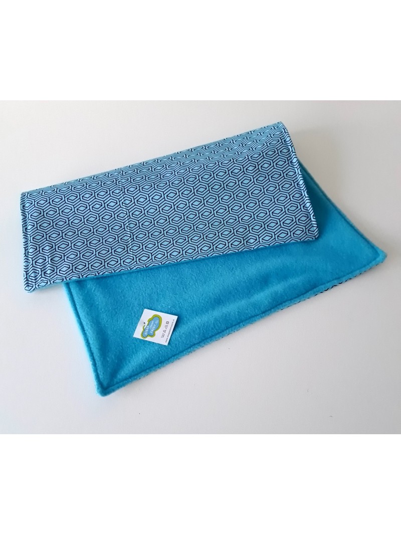 Slaaplekkerzacht schootlap klein geo blauw
