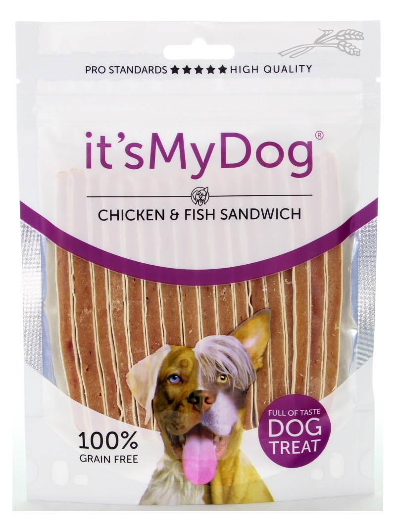 It's my dog chicken & fish sandwich 85gram