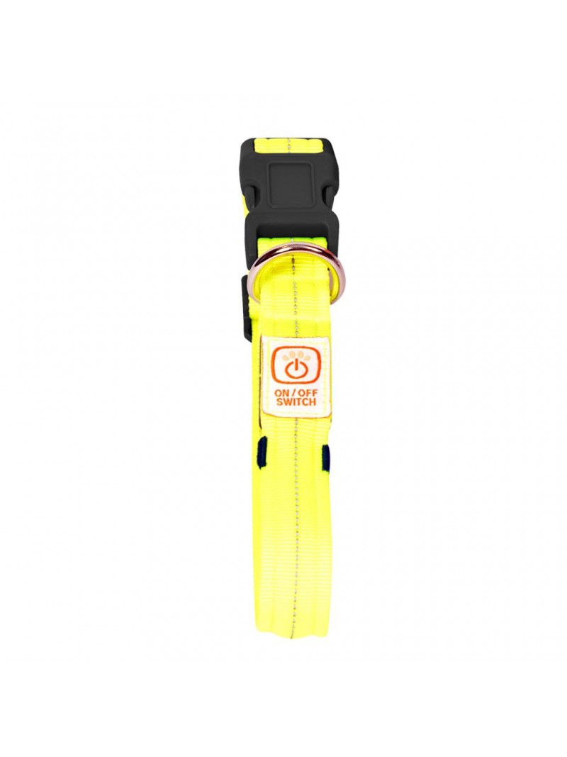 Duvoplus halsband nylon usb 30-40cm/2.5cm neon