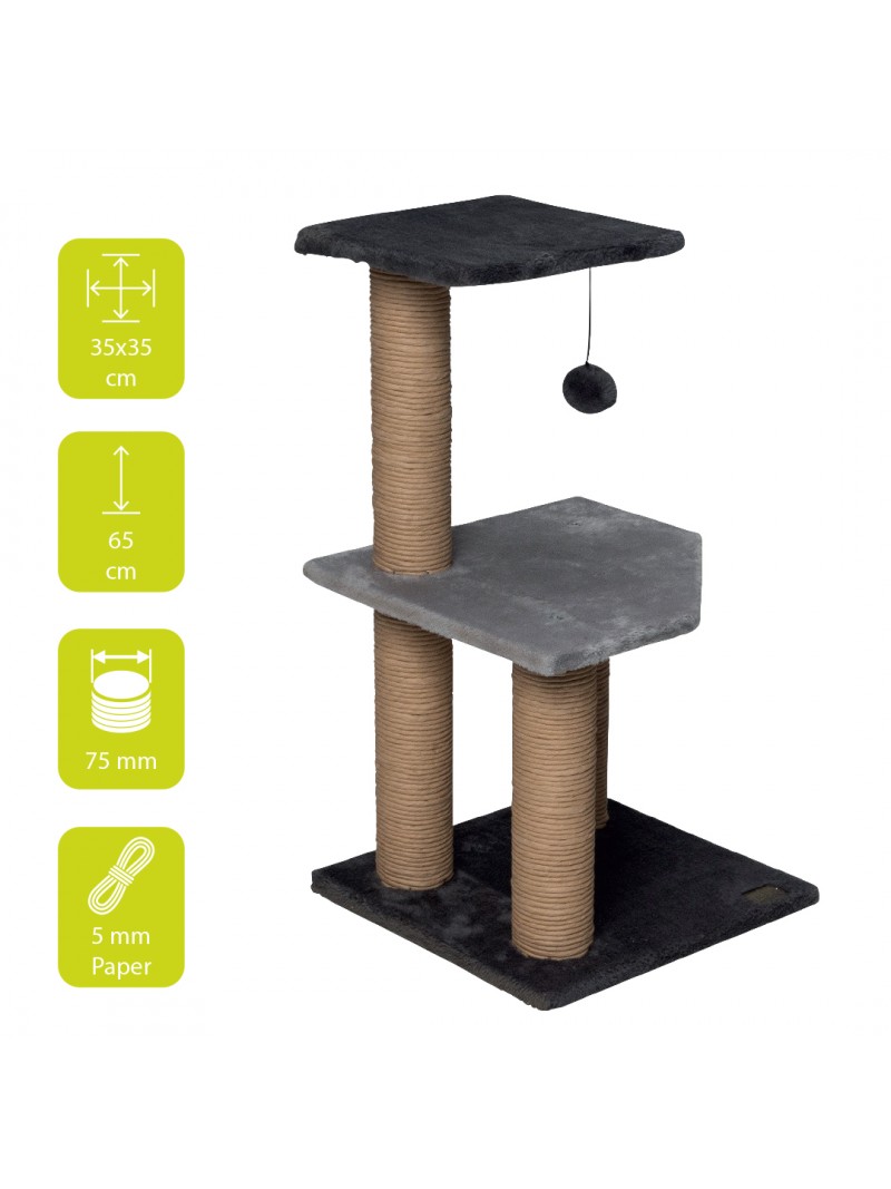 Ebi krabpaal trend hemlock 35x35x65cm zwart/grijs
