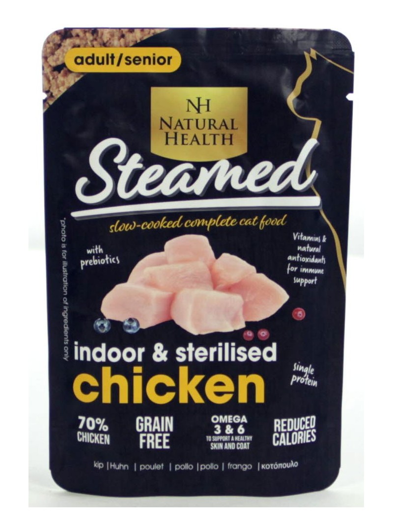 Natural health cat steamed indoor sterilised 85gr