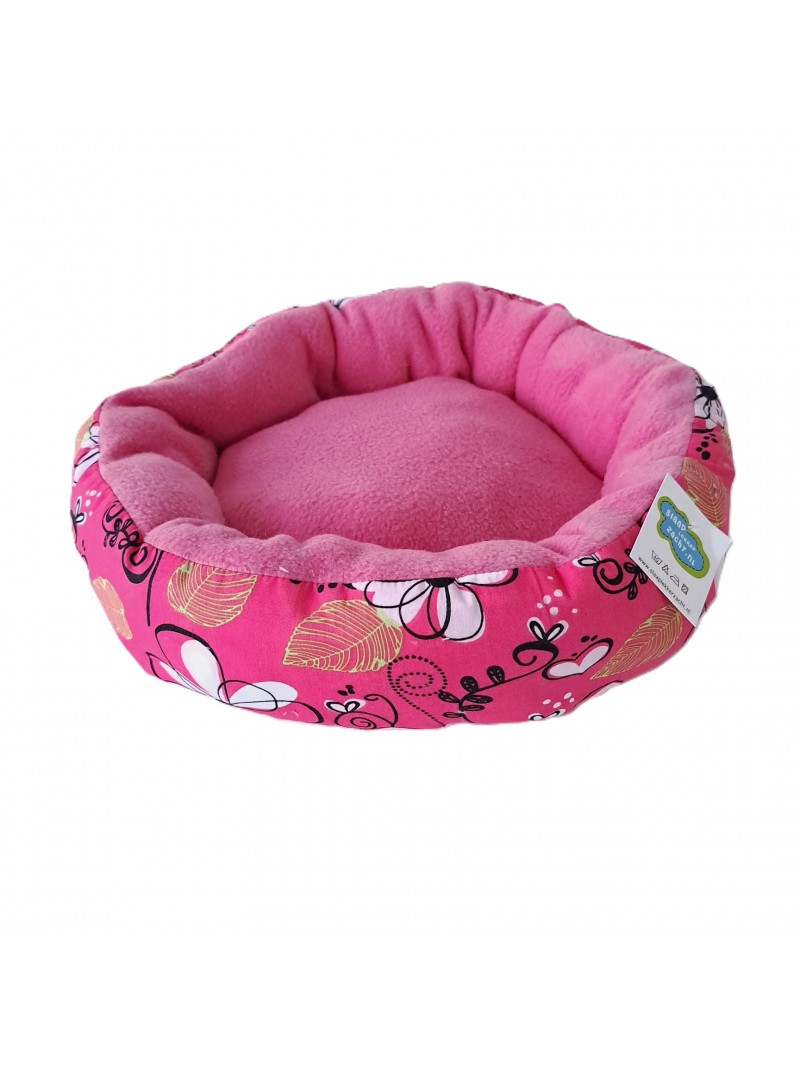 Slaaplekkerzacht donut mand 30cm bloemen roze