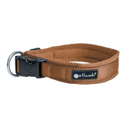 Pet lando halsband mesh cognac