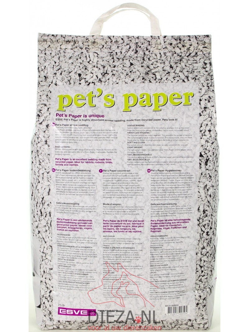 Esve pet's paper bedding