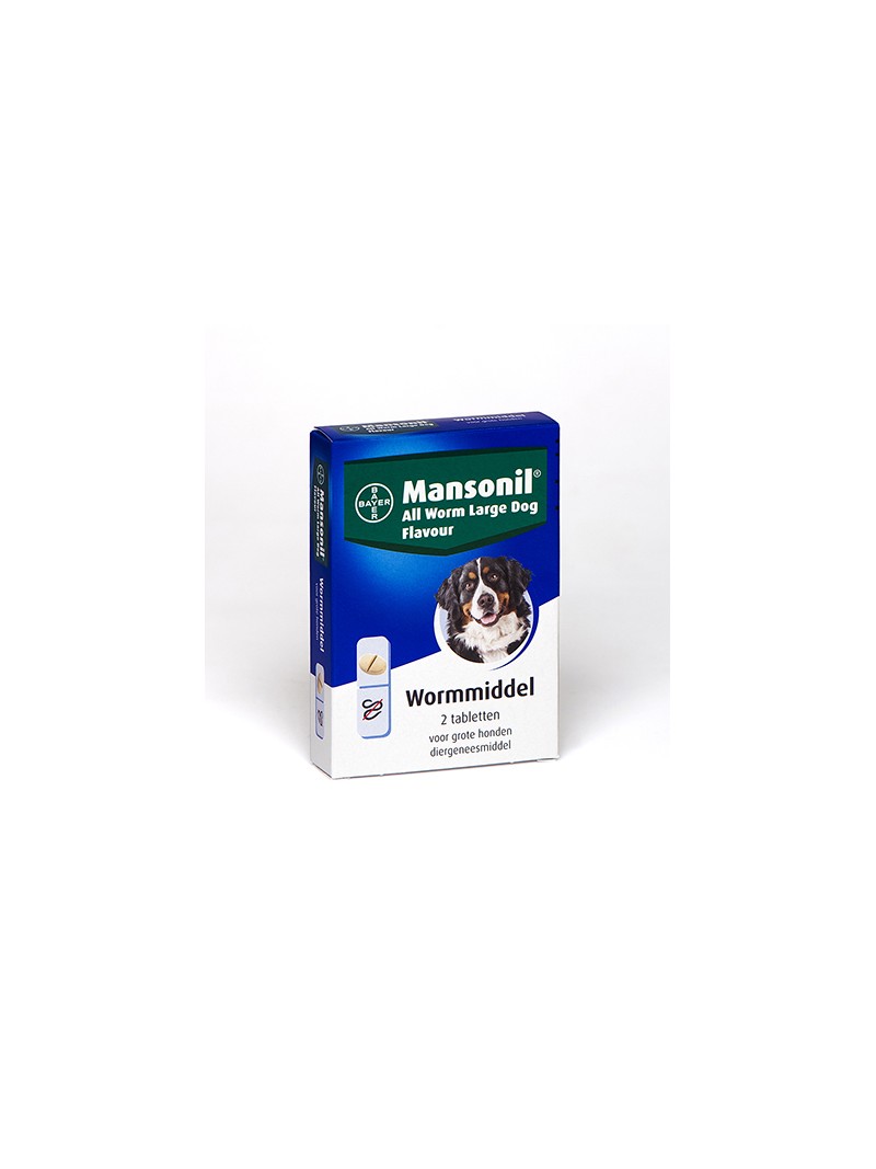 Mansonil all worm large dog 2 tabletten
