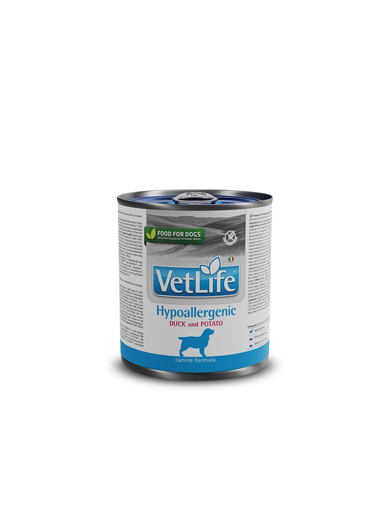Vet life hond blik hypoallergenic eend 300gram
