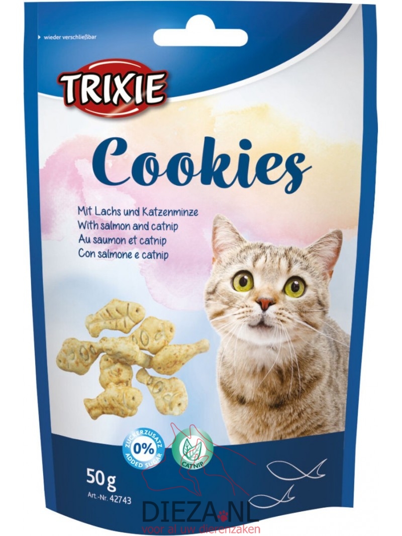 Trixie cookies zalm/catnip 50gram
